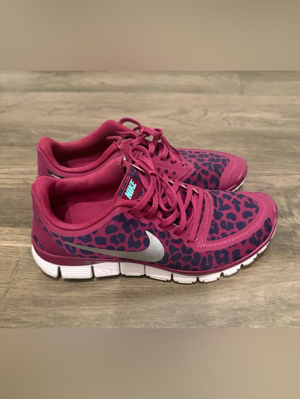 Nike Women’s Hot Pink and Navy Leopard Print Sneakers